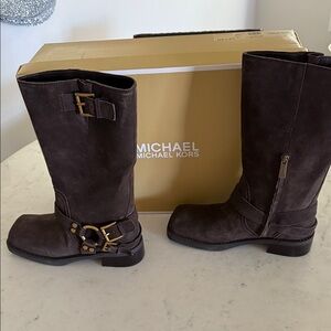 Michael Kors Dark Brown Suede Boots